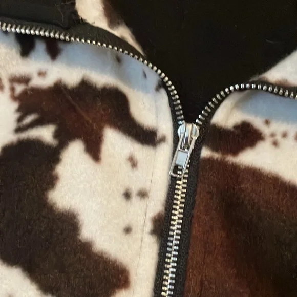 Cow Print Quarter Zip - Picture 3 of 4